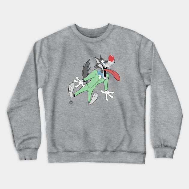 WOLF CARTOON CHARACTER Crewneck Sweatshirt by markscartoonart62